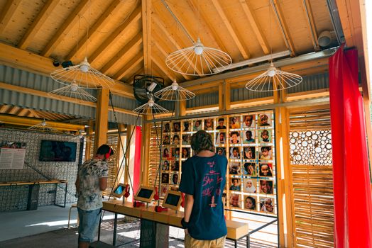 MILAN, ITALY - AUGUST 31, 2015:Save the Children pavilions at Expo Milano 2015, universal exposition on the theme of food, in Milan, Lombardy, Italy, Europe