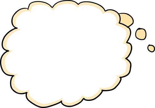 Single cartoon thought bubble over white background