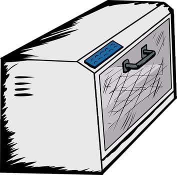 Hand drawn illustration of an empty toaster oven over white