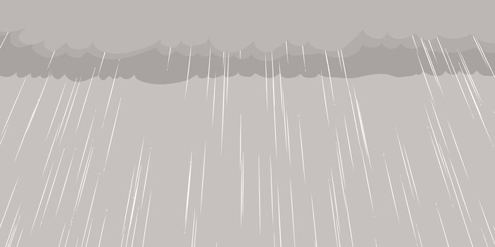 Background cartoon illustration of rain falling from cloud
