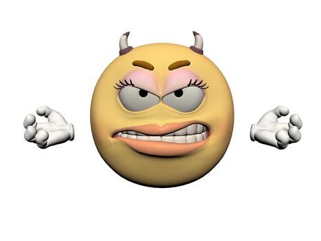 emoticon girl anger yellow and orange