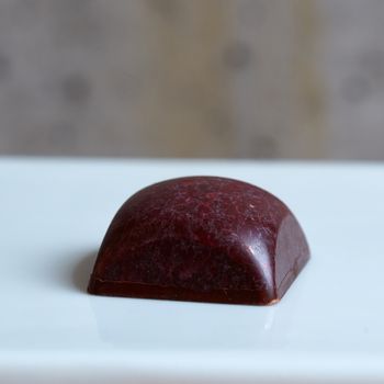 The handmade chocolate sweet. Shallow dof. Closeup
