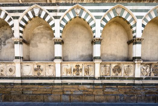 In the picture the walls of Santa Maria Novelle in Florence.