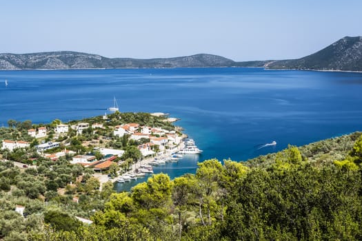 Bird's eye view of Steni Vala bay in Alonissos 