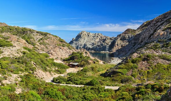 Calafico bay in San Pietro island, Sardinia, Italy