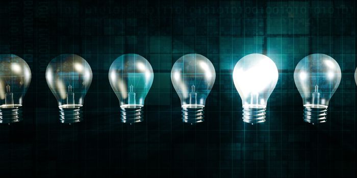 Glowing Light Bulb as a Business Idea Concept