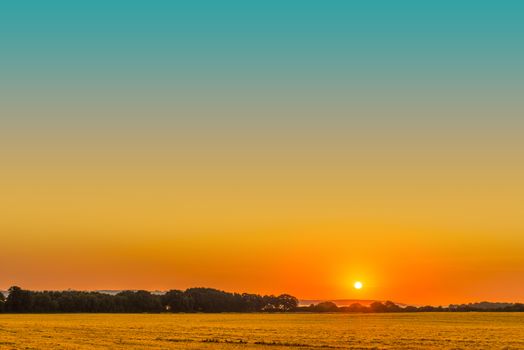 Sunrise landscape in a countryside an early morning