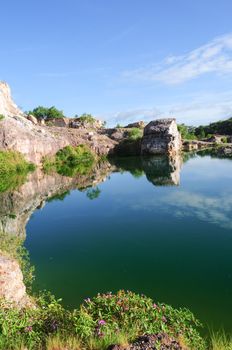 Mountain lake in Chau Doc town, An Giang, Vietnam. Chau doc near Cambodia is famous tourist spots of the Mekong river tours.