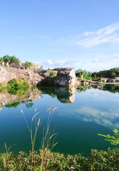 Mountain lake in Chau Doc town, An Giang, Vietnam. Chau doc near Cambodia is famous tourist spots of the Mekong river tours.