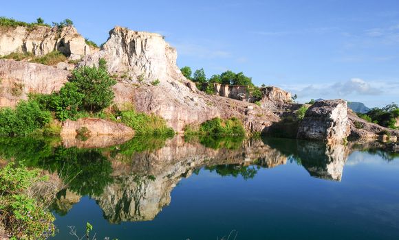 Mountain lake in Chau Doc town, An Giang, Vietnam. Chau doc near Cambodia is famous tourist spots of the Mekong river tours.