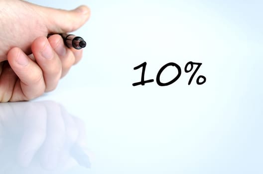 10% text concept isolated over white background