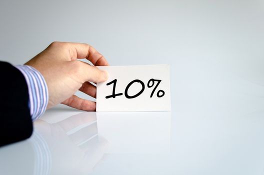 10% text concept isolated over white background