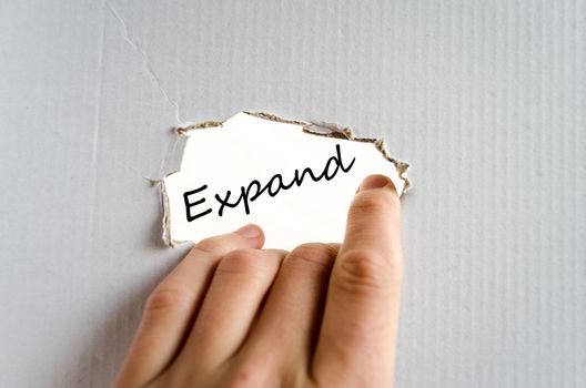 Expand text concept isolated over white background