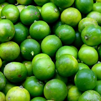 Group of limes in the market