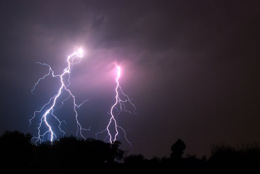 Lightning, Weather and Storms in night skies