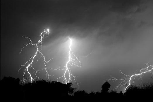 Lightning, Weather and Storms in night skies