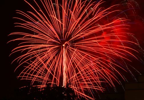 fireworks lighting the night sky in different colors