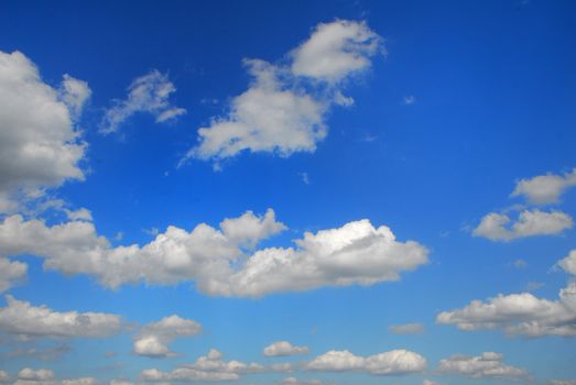 White Clouds in a clear blue sky