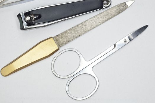 metal manicure set ( scissors, nail file, tweezers )