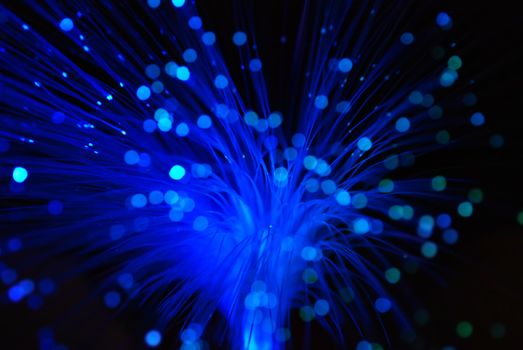 abstract blur background of green and blue optic fiber