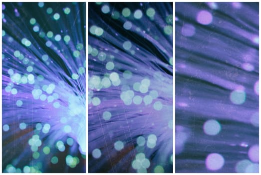 colored particles fly in space of the optical fiber and circling ( multilens abstract blur background  )