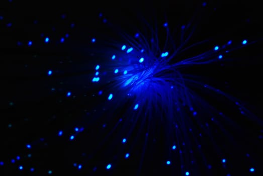 blue abstract blur background of optic fiber