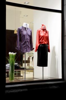 showcase (window) of modern fashion strore 