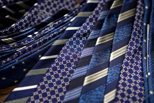 many classic blue men's ties