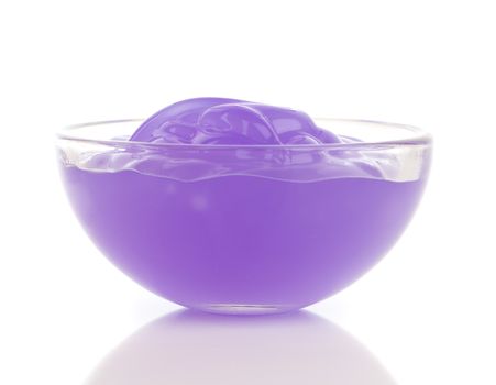purple cosmetic cream on white background