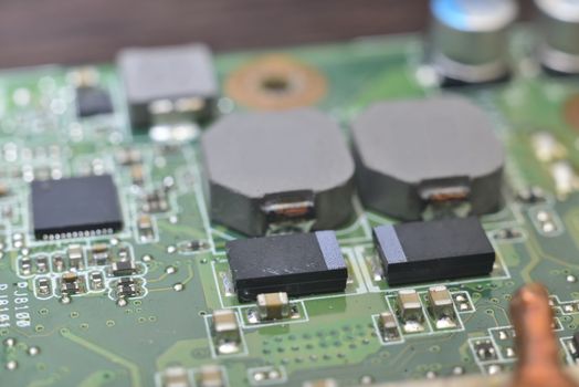 Anatomy of computer equipment (green microcircuit)