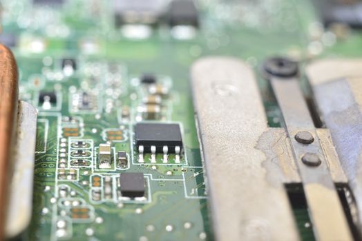 structure of computer equipment (green microcircuit)