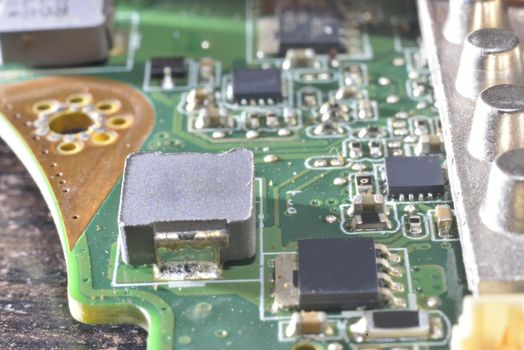 inside computer electronics (Through-hole technology)