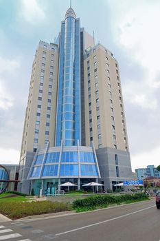 View of one of the towers Drago, 78 meters high, in Jesolo, Italy