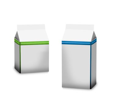 Two Milk Carton Packages on a white background