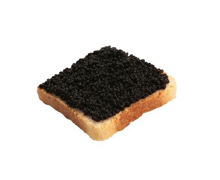 Black caviar sandwich