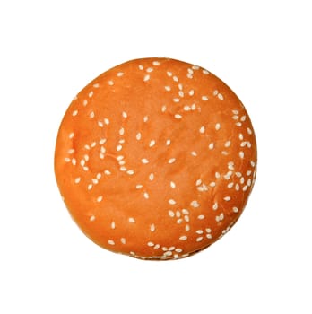 appetizing bun with sesame isolated