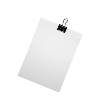 Plain A4 paper and bulldog clip
