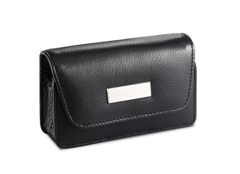black leather bag