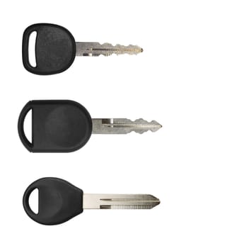 Three keys on a white background