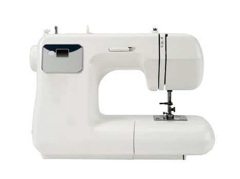Sewing machine isolated on white.