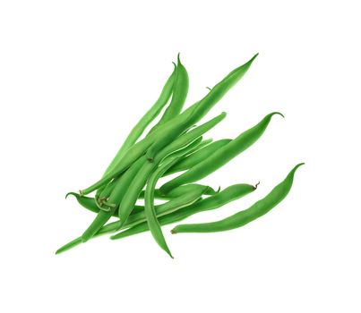 green beans on white background