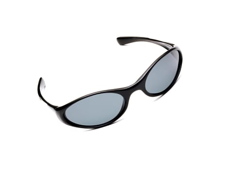 Black glasses over white background