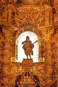 Cathedral Altar Avila Castile Spain  Gothic church built in the 1100s.  Avila is a an ancient walled medieval city in Spain.  