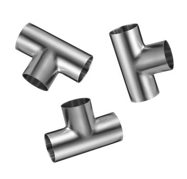 metal chrome pipe isolated