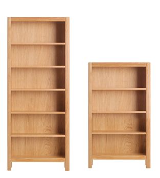 Wooden bookcase isolated