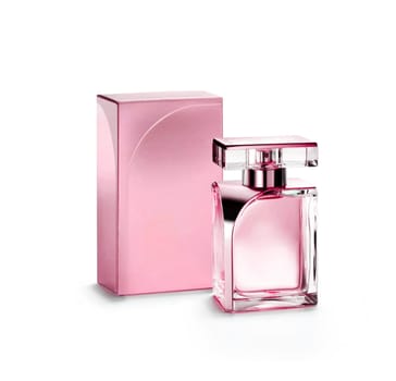Perfume bottle on white background