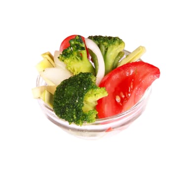 vegetables in a small gass isolated