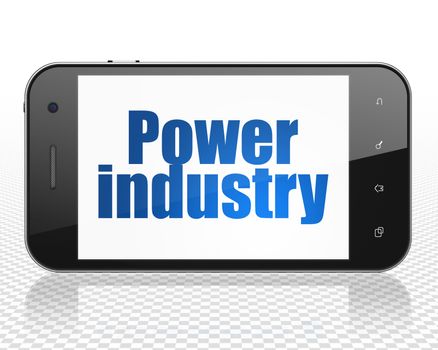 Industry concept: Smartphone with blue text Power Industry on display