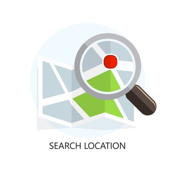 Location Icon. Search Concept. Flat Design. Isolated Illustration.