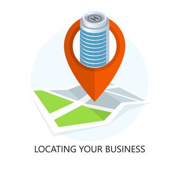 Location Icon. Locating Your Business. Flat Design. Isolated Illustration.